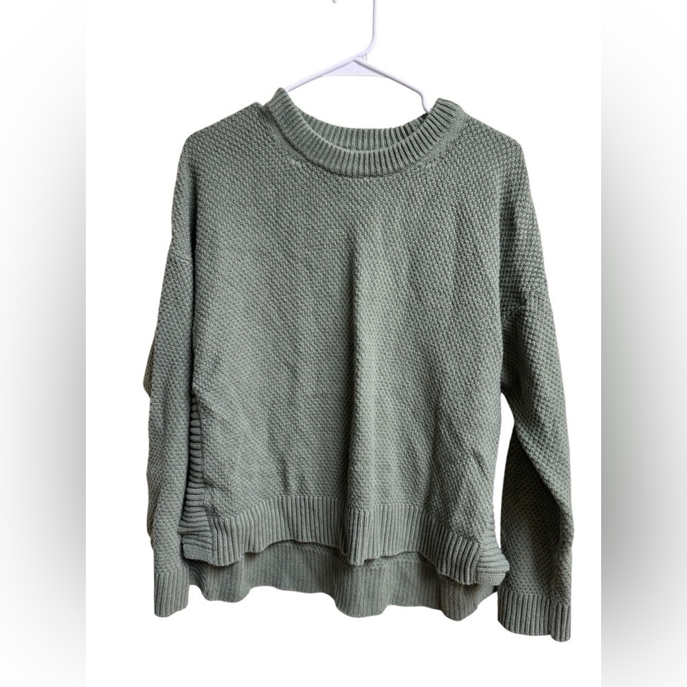 Madewell Coziest Textured Knit Sweater Green Women’s Size L Oversized